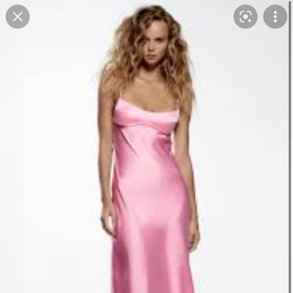 Zara TikTok viral dress pink satin LARGE
